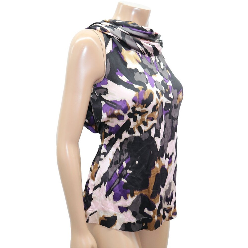 Escada Silk Cowl Neck Blouse Abstract Print 38/ 8US - Picture 3 of 7